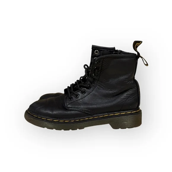 Dr Martens Boots Kids 1460 Pascal Mono Black Zip Docs 8 Eye Unisex Shoes Sz 13​ - Picture 5 of 8